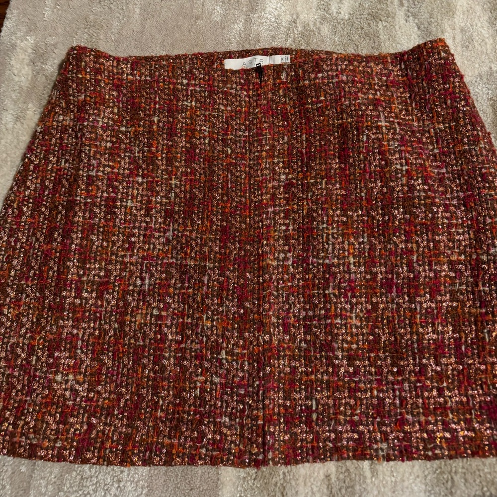Astir the label red/orange tweed skirt - Size XL